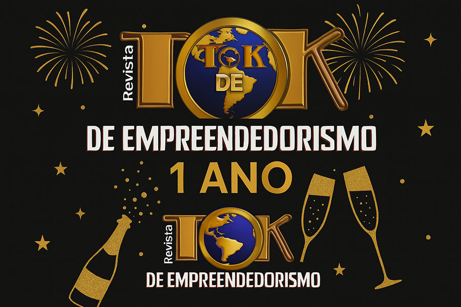 Foto do evento de 1 ano da Tok de Empreendedorismo com convidados e homenagens