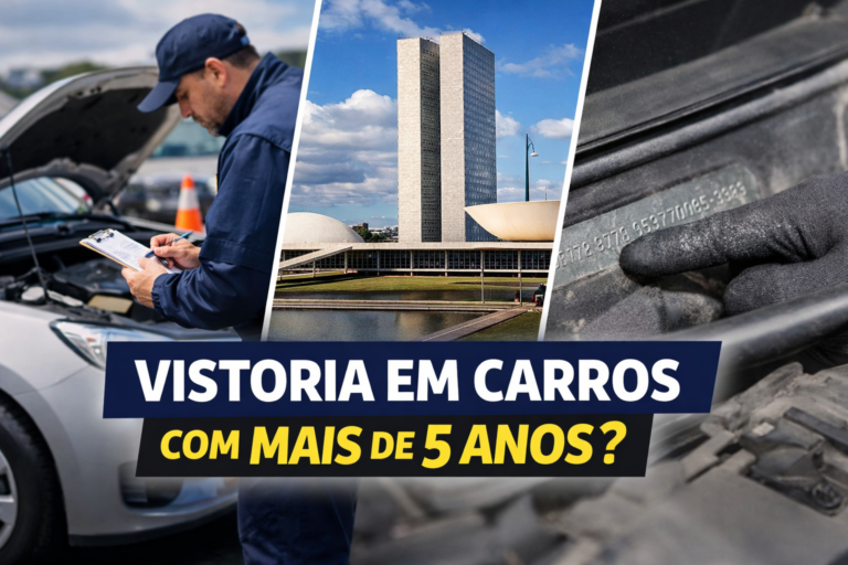 Vistoria veicular para carros com mais de cinco anos está em debate no Congresso, mas não é obrigatória em 2026.