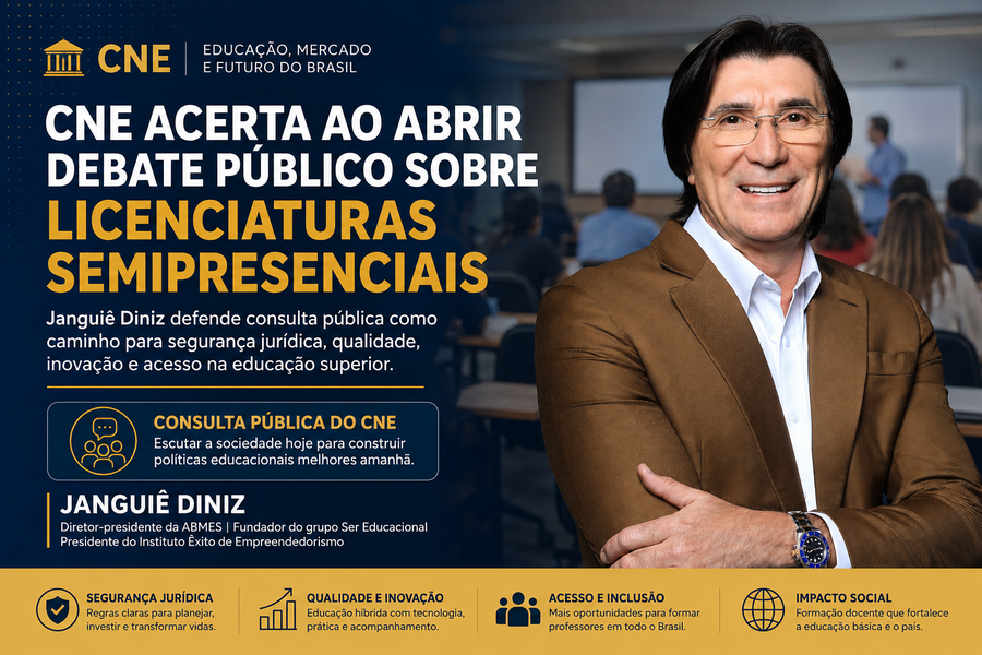 Licenciaturas semipresenciais em debate público com Janguiê Diniz e CNE