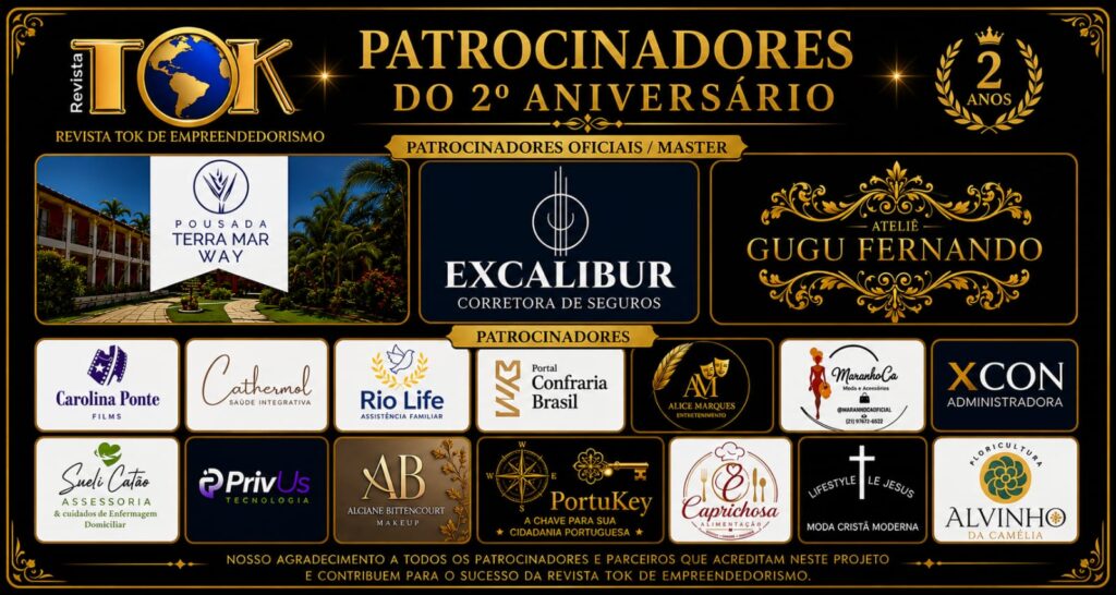 Patrocinadores do segundo aniversário da Revista Tok de Empreendedorismo no Palácio Tiradentes