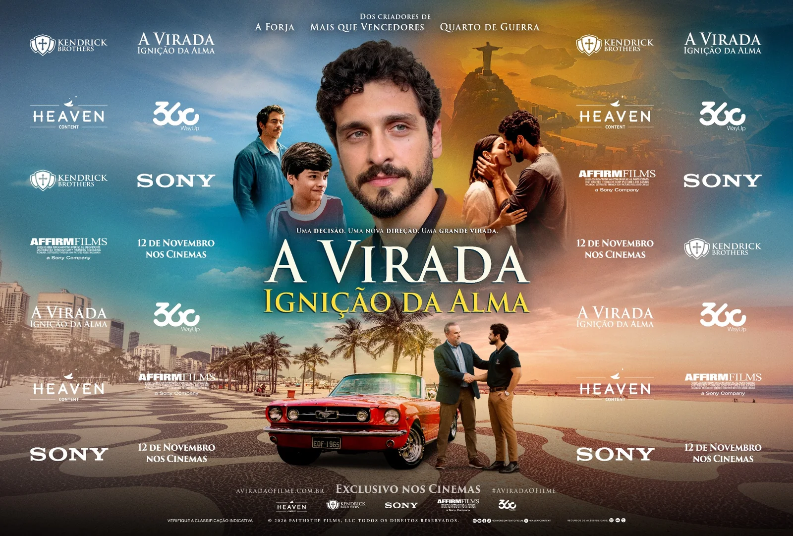 Arte oficial de divulgação de A Virada: Ignição da Alma, filme cristão brasileiro com estreia em 12 de novembro de 2026.