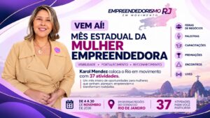Imagem ilustrativa do Mês Estadual da Mulher Empreendedora 2026 no Rio de Janeiro