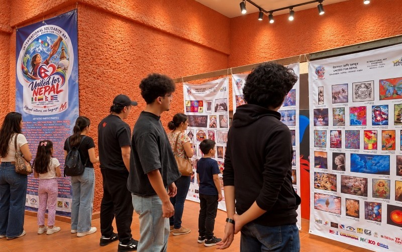 Imagem de divulgação da exposição coletiva Unidos Pelo Nepal, realizada em Cuautitlán Izcalli, México